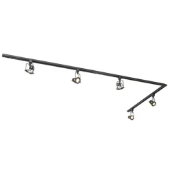 QAZQA Schlafzimmerlampen|Küchenlampen*Schienensystem mit 5 Spots 1-phasig schwarz - Sulux