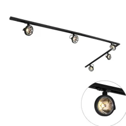 QAZQA Schlafzimmerlampen|Küchenlampen*Schienensystem mit 5 Spots schwarz 1-phasig - Go