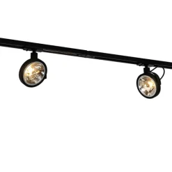 QAZQA Schlafzimmerlampen|Küchenlampen*Schienensystem mit 5 Spots schwarz 1-phasig - Go