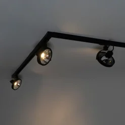 QAZQA Schlafzimmerlampen|Küchenlampen*Schienensystem mit 5 Spots schwarz 1-phasig - Go