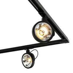 QAZQA Schlafzimmerlampen|Küchenlampen*Schienensystem mit 5 Spots schwarz 1-phasig - Go