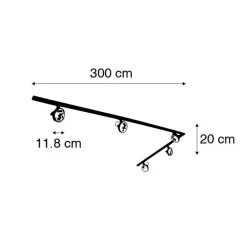 QAZQA Schlafzimmerlampen|Küchenlampen*Schienensystem mit 5 Spots schwarz 1-phasig - Go