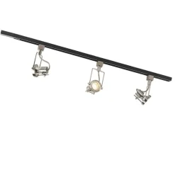 QAZQA Deckenstrahler|Aufbaustrahler*Schienensystem mit 3 Spots 1-phasig schwarz mit Stahl - Suplux
