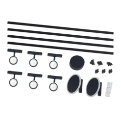 QAZQA Schlafzimmerlampen|Küchenlampen*Schienensystem mit 6 Strahlern und 2 Deckenleuchten schwarz 1-phasig - Magnetic Lance Puk