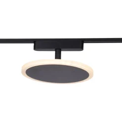 QAZQA Schlafzimmerlampen|Küchenlampen*Schienensystem mit 6 Strahlern und 2 Deckenleuchten schwarz 1-phasig - Magnetic Lance Puk