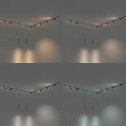 QAZQA Led-Strahler|Deckenstrahler*Schienensystem mit 6 Strahlern und 2 Pendelleuchten Schwarz 1-phasig - Magnetic Samson Cassie