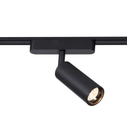 QAZQA Led-Strahler|Deckenstrahler*Schienensystem mit 6 Strahlern und 2 Pendelleuchten Schwarz 1-phasig - Magnetic Samson Cassie