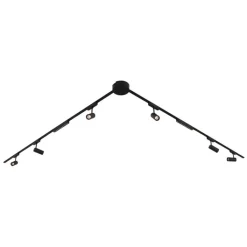 QAZQA Led-Strahler|Aufbaustrahler*Schienensystem mit 6 Strahlern und 2 Deckenleuchten schwarz 1-phasig - Magnetic Gert Puntua