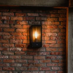 QAZQA Gartenbeleuchtung|Außenleuchten Mit Sensor*Schwarze Außenwandleuchte mit Dämmerungssensor - Rotterdam