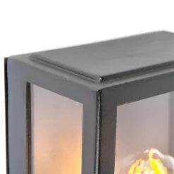 QAZQA Gartenbeleuchtung|Außenleuchten Mit Sensor*Schwarze Außenwandleuchte mit Dämmerungssensor - Rotterdam