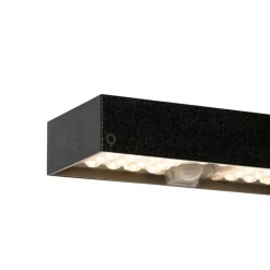 QAZQA Gartenbeleuchtung|Led-Außenleuchten*Schwarze Außenwandleuchte mit Abblendlicht und Sonnensensor – Kayo