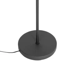 QAZQA Stehlampen|Wohnzimmerlampen*Schwarze Stehlampe mit schwarzem Faltenschirm und verstellbarem Arm – Ladas Deluxe