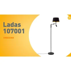 QAZQA Stehlampen|Wohnzimmerlampen*Schwarze Stehlampe mit schwarzem Schirm und verstellbarer Leselampe – Ladas