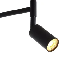 QAZQA Stehlampen|Wohnzimmerlampen*Schwarze Stehlampe mit schwarzem Schirm und verstellbarer Leselampe – Ladas