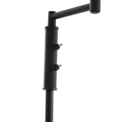 QAZQA Stehlampen|Wohnzimmerlampen*Schwarze Stehlampe mit schwarzem Schirm und verstellbarer Leselampe – Ladas