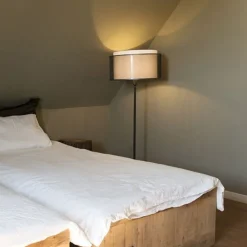 QAZQA Stehlampen|Wohnzimmerlampen*Schwarze Stehlampe mit schwarz / weißem Schirm 47 cm verstellbar - Parte