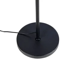 QAZQA Stehlampen|Wohnzimmerlampen*Schwarze Stehlampe mit weißem Leinenschirm 45 cm verstellbar - Parte