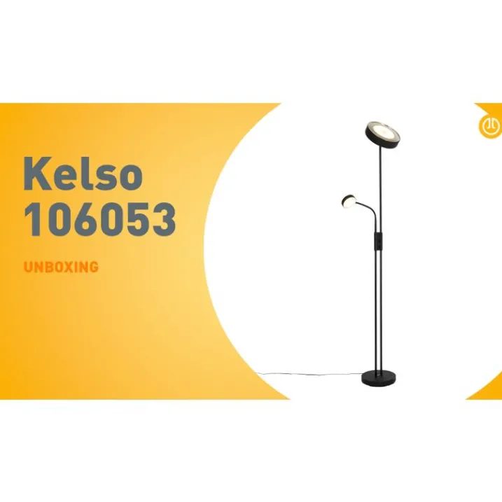 QAZQA Led-Stehlampen|Stehlampen*Schwarze Stehleuchte inkl. LED und Dimmer mit Leselampe - Kelso