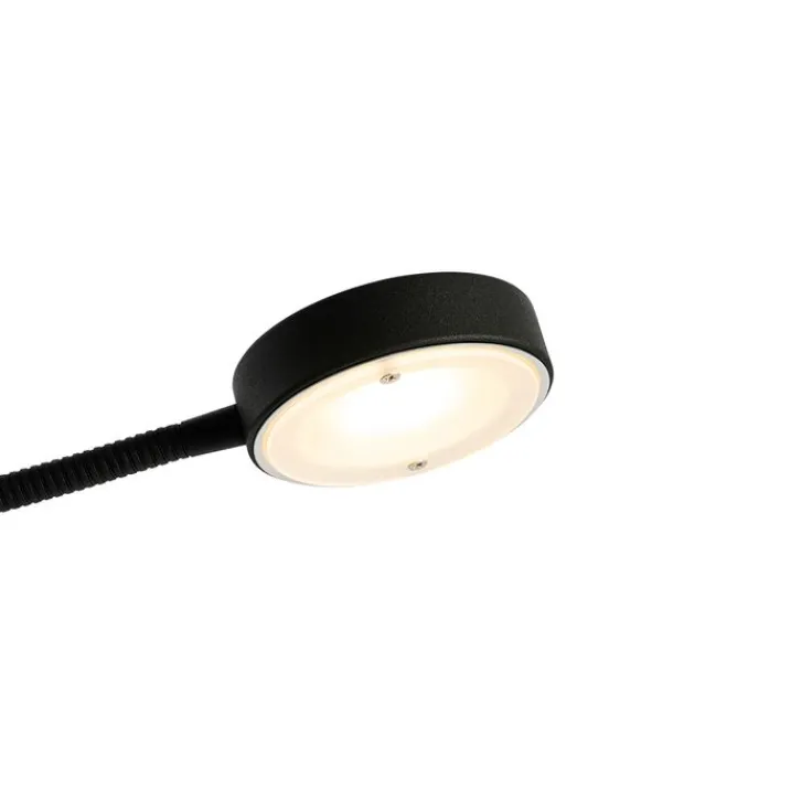 QAZQA Led-Stehlampen|Stehlampen*Schwarze Stehleuchte inkl. LED und Dimmer mit Leselampe - Kelso