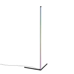 QAZQA Schlafzimmerlampen|Küchenlampen*Schwarze Stehleuchte inkl. LED mit RGB und Fernbedienung - Carla