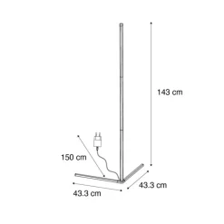 QAZQA Schlafzimmerlampen|Küchenlampen*Schwarze Stehleuchte inkl. LED mit RGB und Fernbedienung - Carla