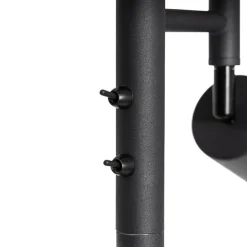 QAZQA Stehlampen|Wohnzimmerlampen*Schwarze Stehleuchte mit weißem Innenraum und Leselampe – Jelena