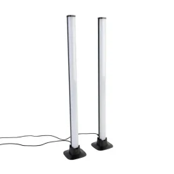 Trio Leuchten Led-Tischleuchten|Tischlampen*Schwarze Tischleuchte inkl. LED mit Fernbedienung und RGB - Arnold