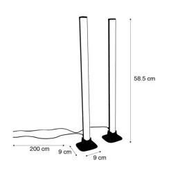 Trio Leuchten Led-Tischleuchten|Tischlampen*Schwarze Tischleuchte inkl. LED mit Fernbedienung und RGB - Arnold