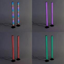 Trio Leuchten Led-Tischleuchten|Tischlampen*Schwarze Tischleuchte inkl. LED mit Fernbedienung und RGB - Arnold
