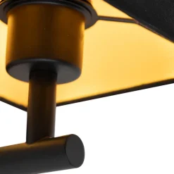 QAZQA Wandleuchten|Wohnzimmerlampen*Schwarze Wandleuchte mit USB und quadratischem Schwarzschirm - Combi 1