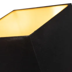 QAZQA Wandleuchten|Wohnzimmerlampen*Schwarze Wandleuchte mit USB und quadratischem Schwarzschirm - Combi 1