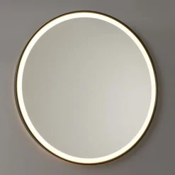 QAZQA Badezimmerlampen|Spiegel Mit Beleuchtung*Schwarzer Badezimmerspiegel 70 cm inkl. LED mit Touchdimmer - Miral