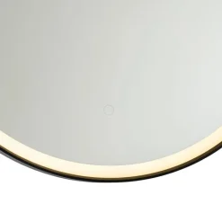 QAZQA Badezimmerlampen|Spiegel Mit Beleuchtung*Schwarzer Badezimmerspiegel 70 cm inkl. LED mit Touchdimmer - Miral