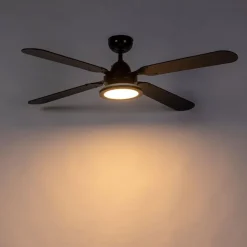 QAZQA Deckenventilator Mit Licht|Wohnzimmerlampen*Schwarzer Deckenventilator mit Fernbedienung – Fanattic