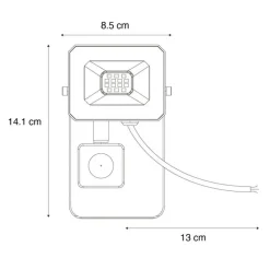QAZQA Led-Außenleuchten|Außenwandleuchten*Schwarzer Heizkörper inkl. LED 10W IP65 mit Bewegungssensor - Levana