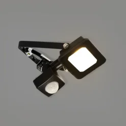 QAZQA Led-Außenleuchten|Außenwandleuchten*Schwarzer Heizkörper inkl. LED 10W IP65 mit Bewegungssensor - Levana