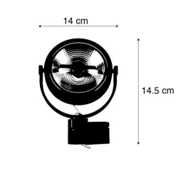 QAZQA Led-Strahler|Deckenstrahler*Schwarzer Schienenstrahler für 3-Phasen-Schiene GU10 111cm - 3-Phasen-Experte