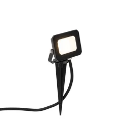 QAZQA Gartenbeleuchtung|Led-Außenleuchten*Schwarzer Strahler inkl. LED mit Erdungsstift IP65 - Levana