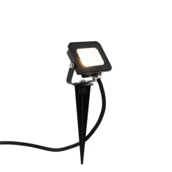 QAZQA Gartenbeleuchtung|Led-Außenleuchten*Schwarzer Strahler inkl. LED mit Erdungsstift IP65 - Levana
