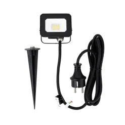 QAZQA Gartenbeleuchtung|Led-Außenleuchten*Schwarzer Strahler inkl. LED mit Erdungsstift IP65 - Levana