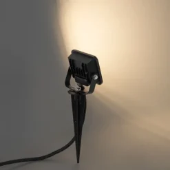 QAZQA Gartenbeleuchtung|Led-Außenleuchten*Schwarzer Strahler inkl. LED mit Erdungsstift IP65 - Levana