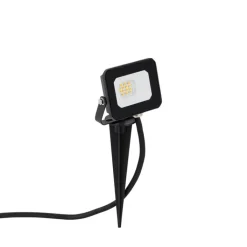 QAZQA Gartenbeleuchtung|Led-Außenleuchten*Schwarzer Strahler inkl. LED mit Erdungsstift IP65 - Levana