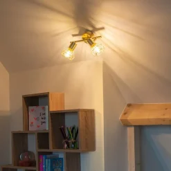 QAZQA Smarte Spots|Smarte Deckenleuchten*Schwenk- und kippbarer intelligenter LED-Strahler Messing inkl. 2 Wifi P45 - Mosh