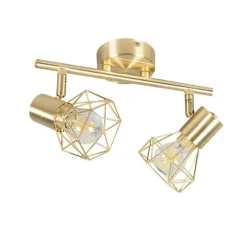 QAZQA Smarte Spots|Smarte Deckenleuchten*Schwenk- und kippbarer intelligenter LED-Strahler Messing inkl. 2 Wifi P45 - Mosh