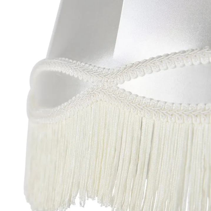 QAZQA Lampenschirme*Seidenlampenschirm Creme 45/30/44 - Granny