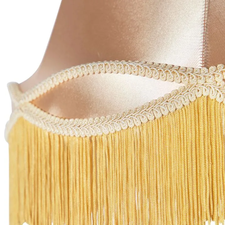 QAZQA Lampenschirme*Seidenlampenschirm Gold 45/30/44 - Granny