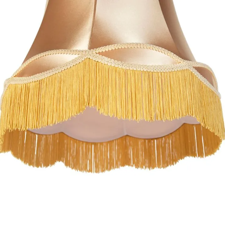 QAZQA Lampenschirme*Seidenlampenschirm Gold 45/30/44 - Granny