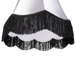 QAZQA Lampenschirme*Seidenlampenschirm schwarz mit grau 45 cm - Granny