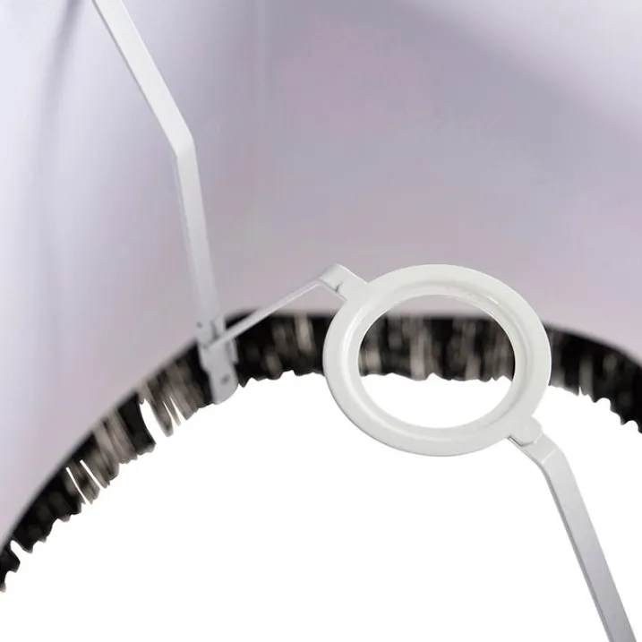 QAZQA Lampenschirme*Seidenlampenschirm schwarz mit grau 45 cm - Granny