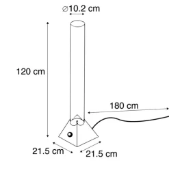 Just Light Led-Stehlampen|Stehlampen*Seifenblasenschlauch 9,5 Liter grau inkl. LED - Sealife
